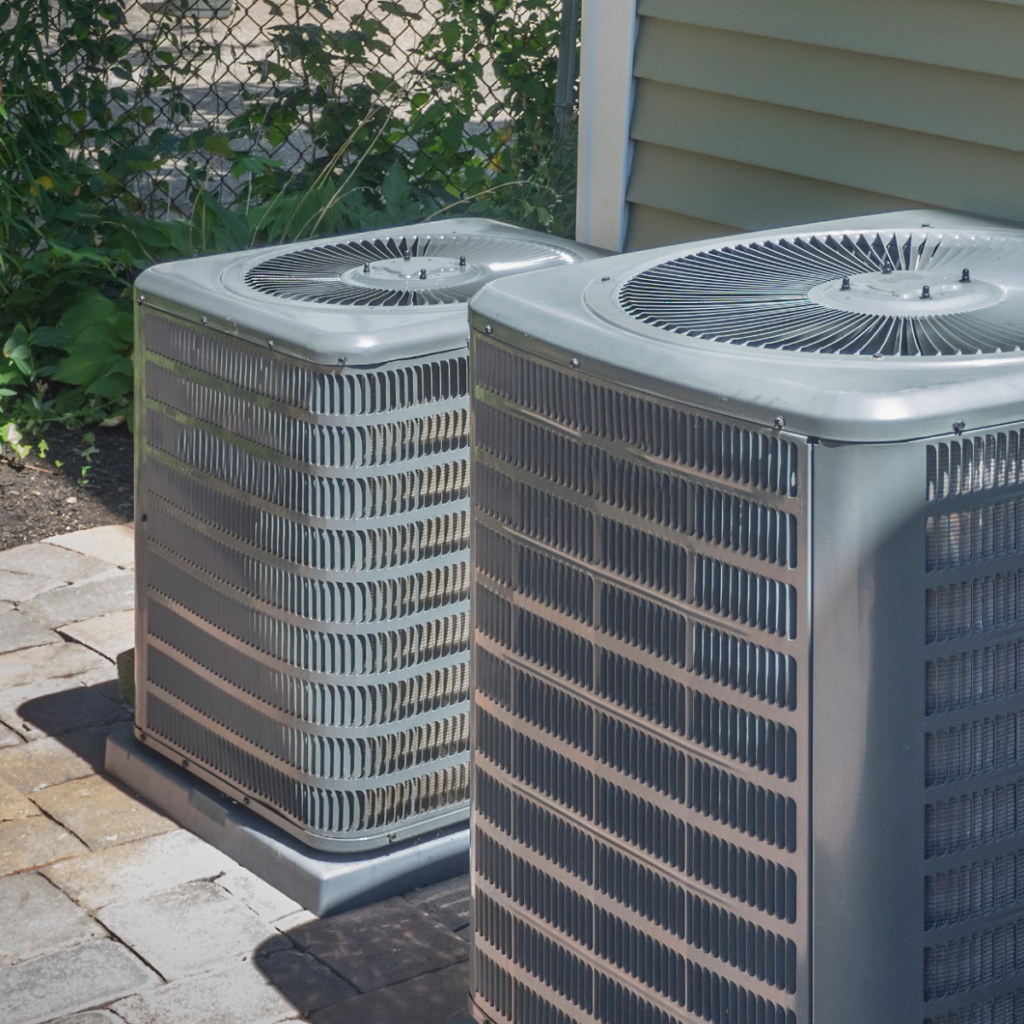 heat pumps positioned outside of residential home