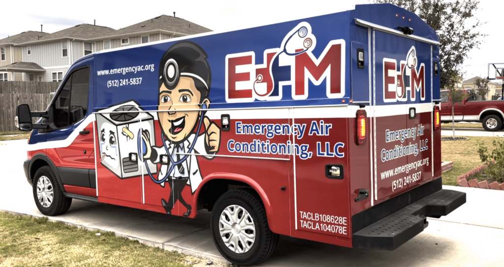 e+m emergency air conditioning company car